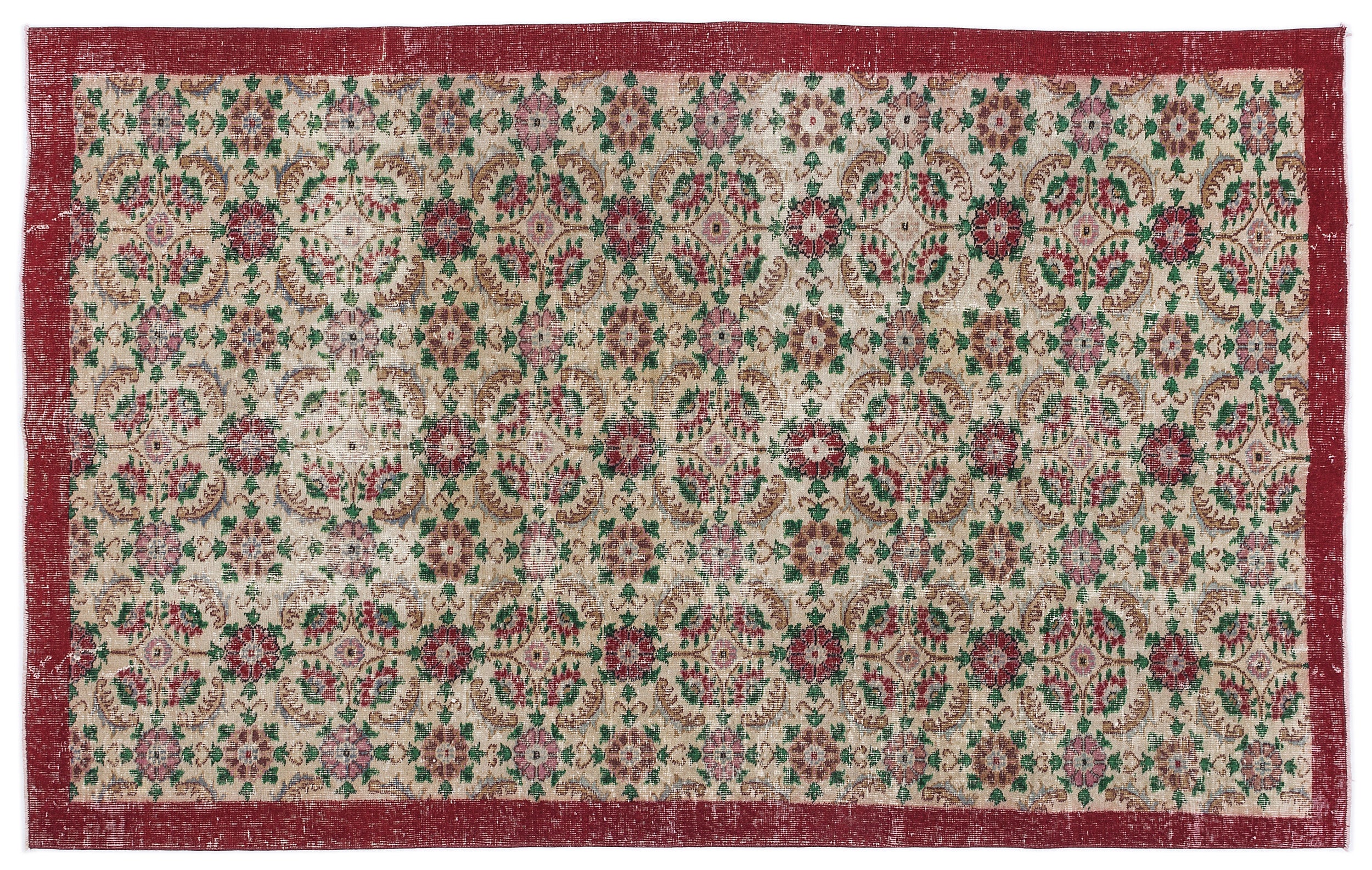 Retro Over Dyed Vintage Rug 5'5'' x 8'10'' ft 164 x 270 cm