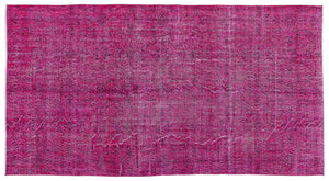 Fuchsia Over Dyed Vintage Rug 4'9'' x 8'11'' ft 146 x 273 cm