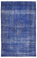 Blue Over Dyed Vintage Rug 5'3'' x 8'6'' ft 159 x 258 cm
