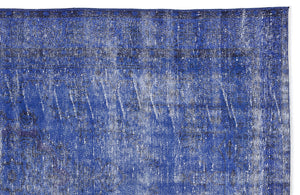 Blue Over Dyed Vintage Rug 5'3'' x 8'6'' ft 159 x 258 cm