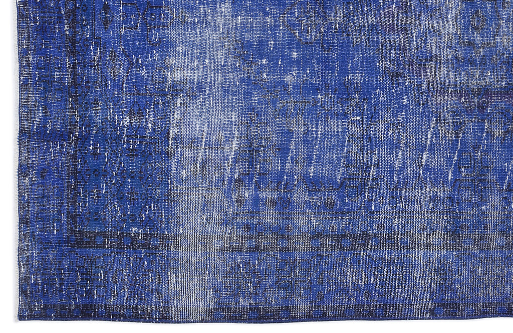 Blue Over Dyed Vintage Rug 5'3'' x 8'6'' ft 159 x 258 cm