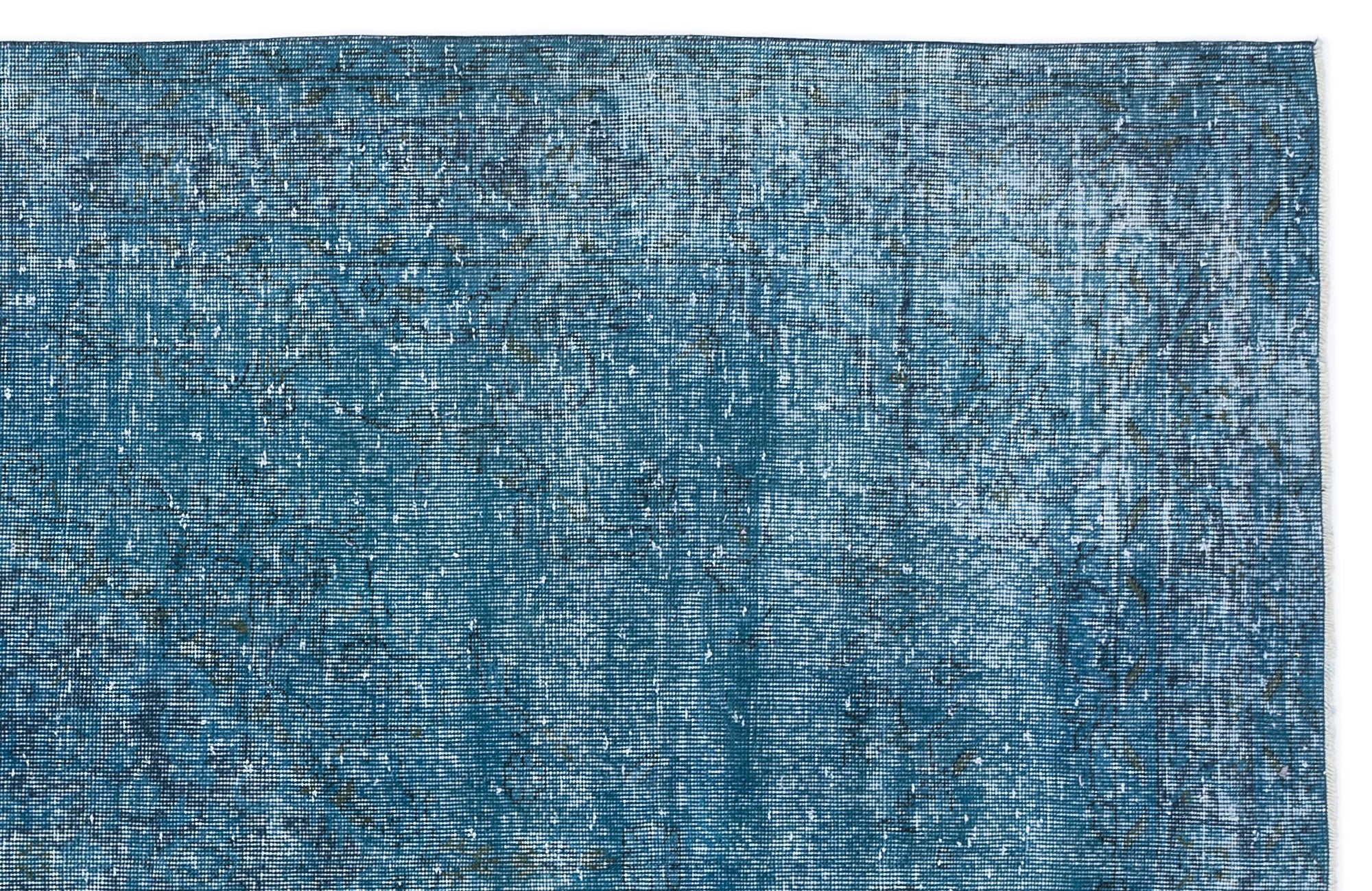 Turquoise  Over Dyed Vintage Rug 5'9'' x 9'9'' ft 175 x 297 cm