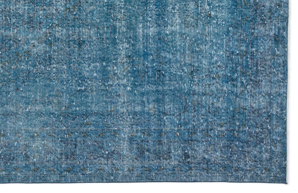 Turquoise  Over Dyed Vintage Rug 5'9'' x 9'9'' ft 175 x 297 cm