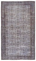 Blue Over Dyed Vintage Rug 5'8'' x 9'12'' ft 173 x 304 cm