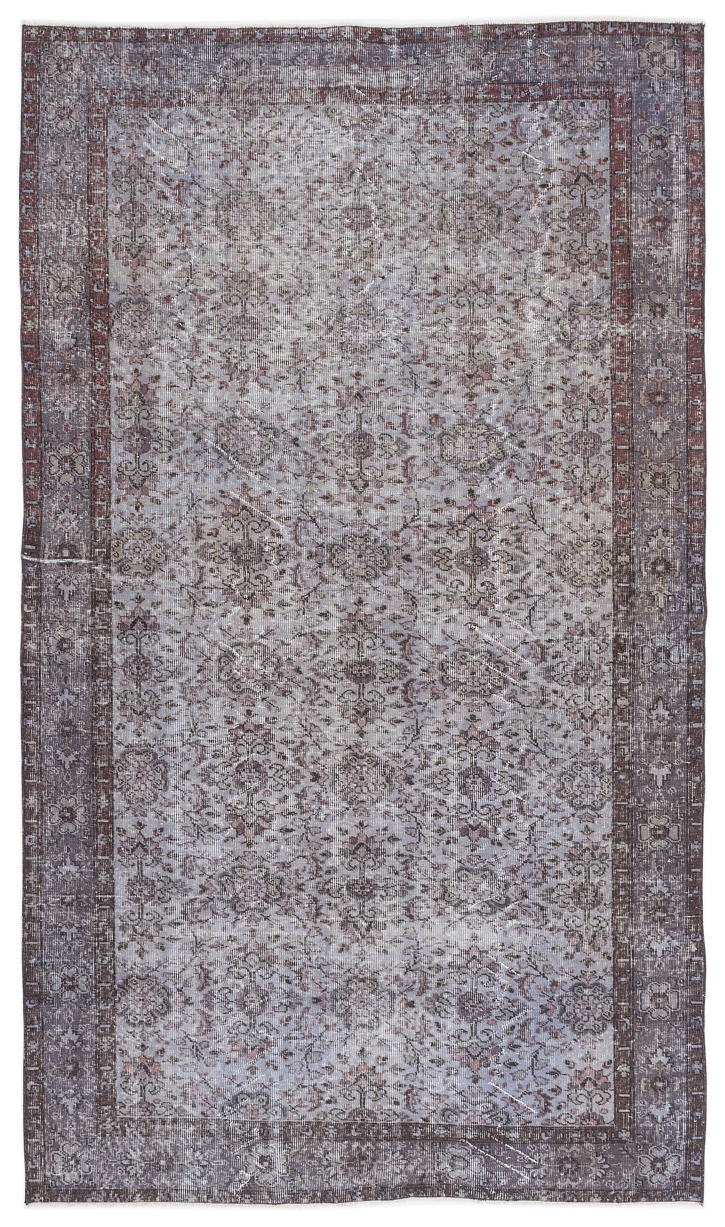 Blue Over Dyed Vintage Rug 5'8'' x 9'12'' ft 173 x 304 cm