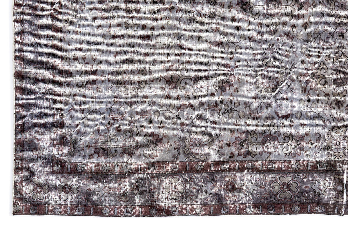 Blue Over Dyed Vintage Rug 5&#39;8&#39;&#39; x 9&#39;12&#39;&#39; ft 173 x 304 cm