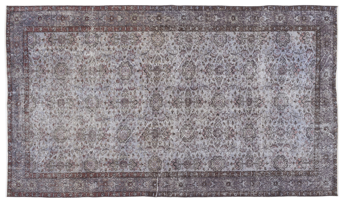 Blue Over Dyed Vintage Rug 5&#39;8&#39;&#39; x 9&#39;12&#39;&#39; ft 173 x 304 cm