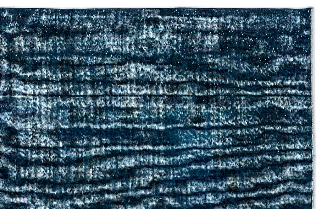 Turquoise  Over Dyed Vintage Rug 5'7'' x 9'1'' ft 169 x 276 cm