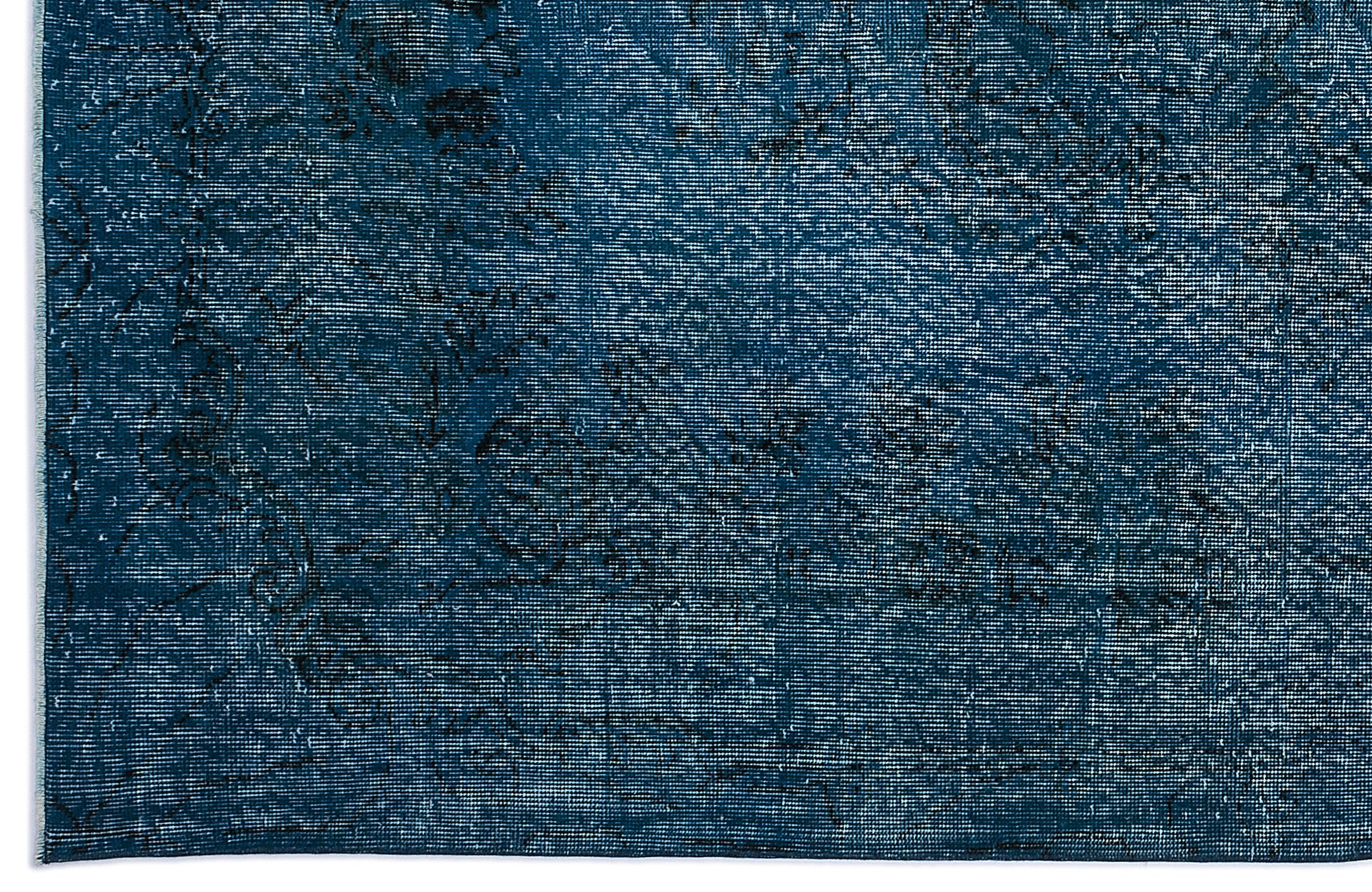Turquoise  Over Dyed Vintage Rug 5'7'' x 9'1'' ft 169 x 276 cm