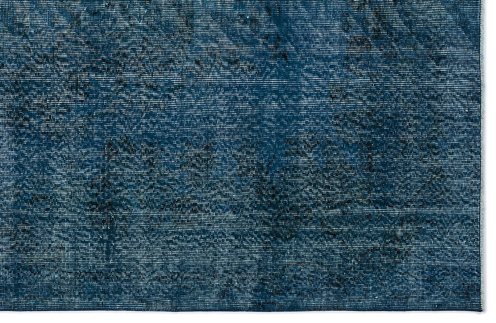 Turquoise  Over Dyed Vintage Rug 5'7'' x 9'1'' ft 169 x 276 cm