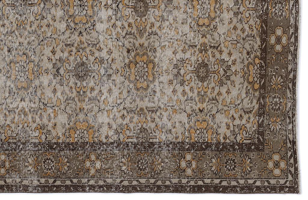 Naturel Over Dyed Vintage Rug 5'9'' x 9'1'' ft 175 x 278 cm