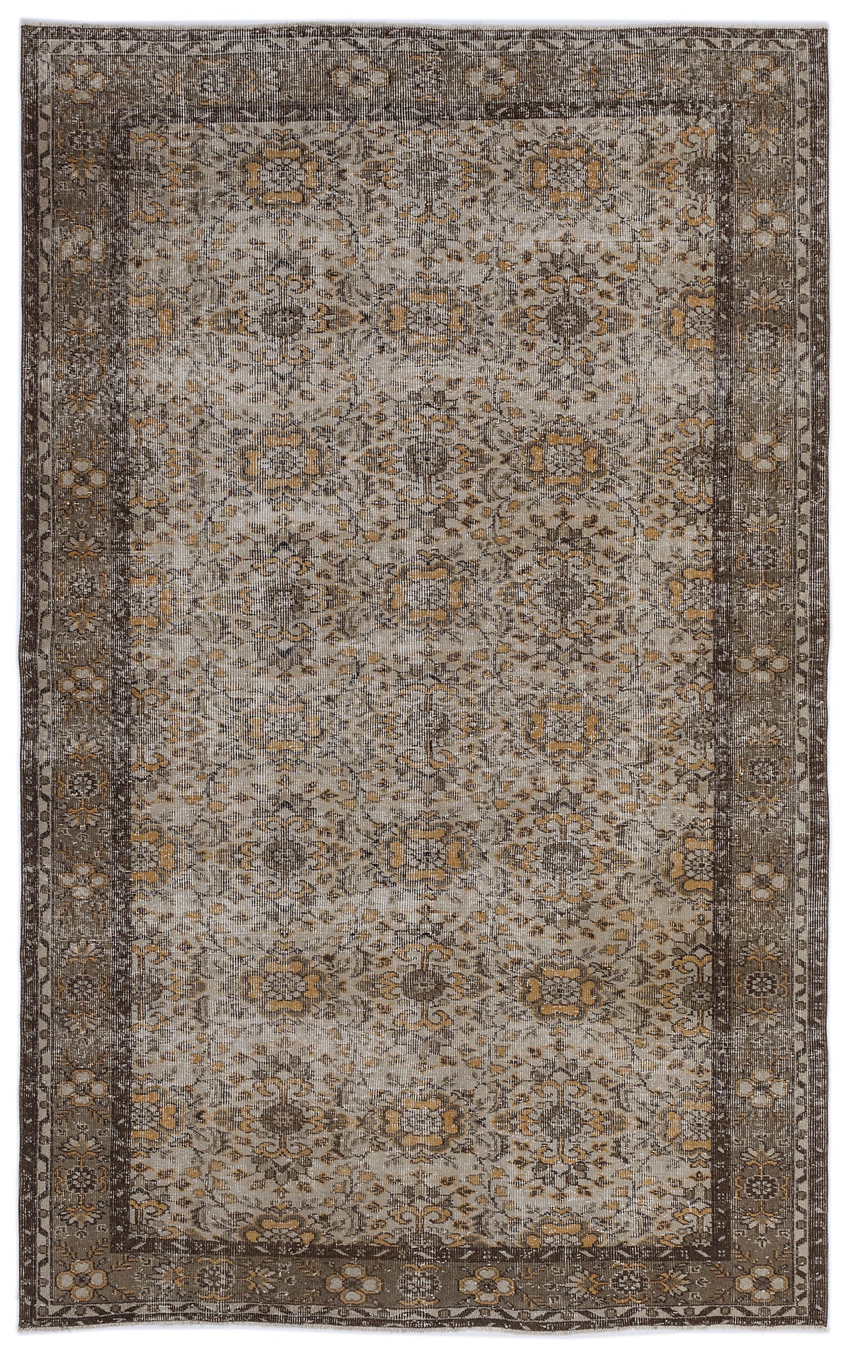Naturel Over Dyed Vintage Rug 5&#39;9&#39;&#39; x 9&#39;1&#39;&#39; ft 175 x 278 cm
