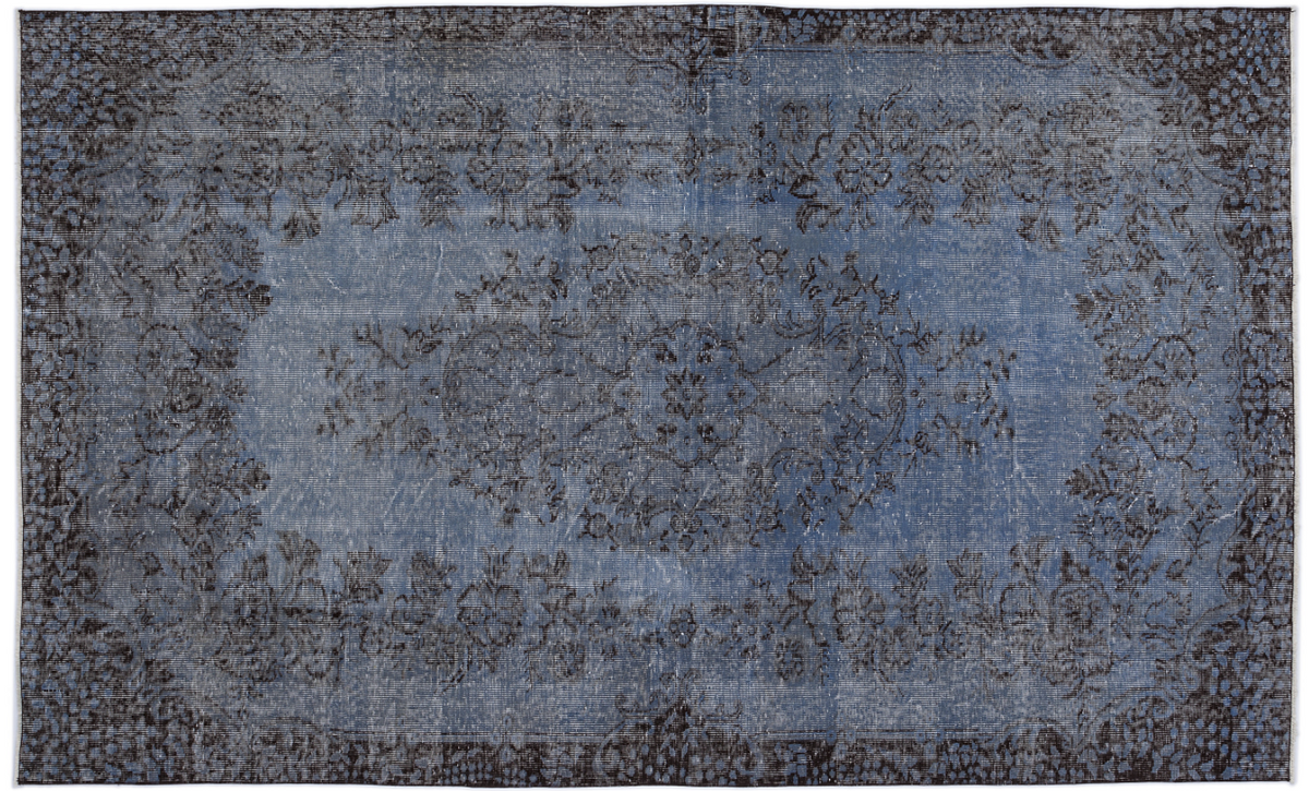 Traditional Design Stone Blue Over Dyed Vintage Rug 5&#39;8&#39;&#39; x 9&#39;4&#39;&#39; ft 173 x 285 cm