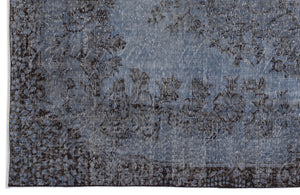 Blue Over Dyed Vintage Rug 5'8'' x 9'4'' ft 173 x 285 cm