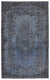Blue Over Dyed Vintage Rug 5'8'' x 9'4'' ft 173 x 285 cm