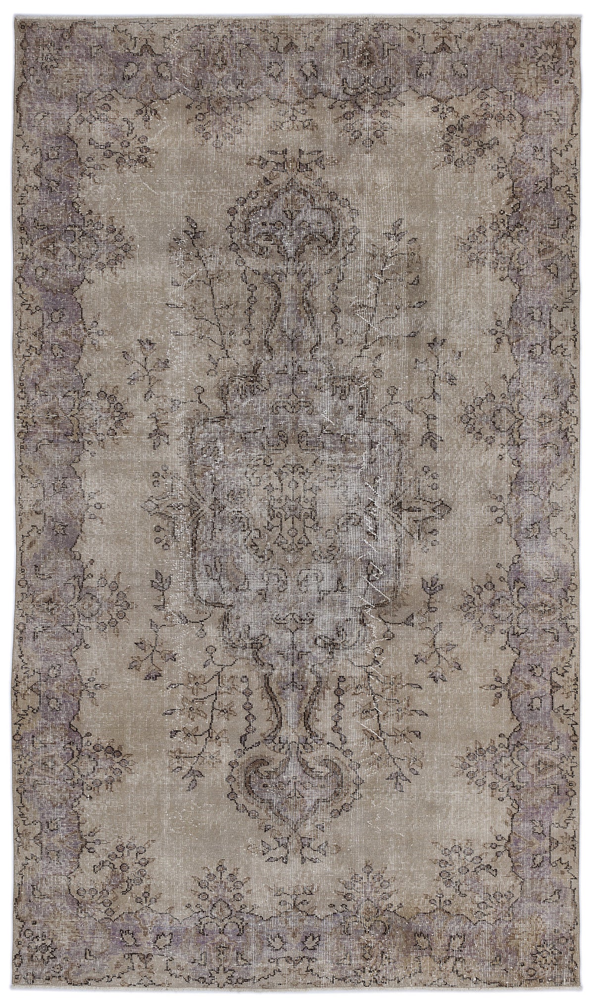 Beige Over Dyed Vintage Rug 5&#39;9&#39;&#39; x 9&#39;10&#39;&#39; ft 176 x 299 cm