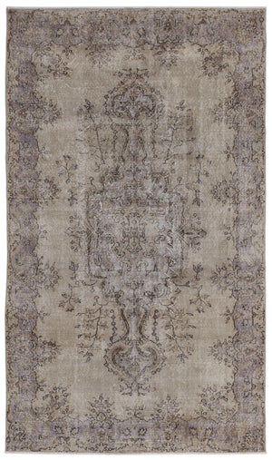 Beige Over Dyed Vintage Rug 5'9'' x 9'10'' ft 176 x 299 cm