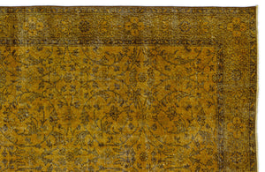 Yellow Over Dyed Vintage Rug 5'6'' x 9'6'' ft 167 x 290 cm