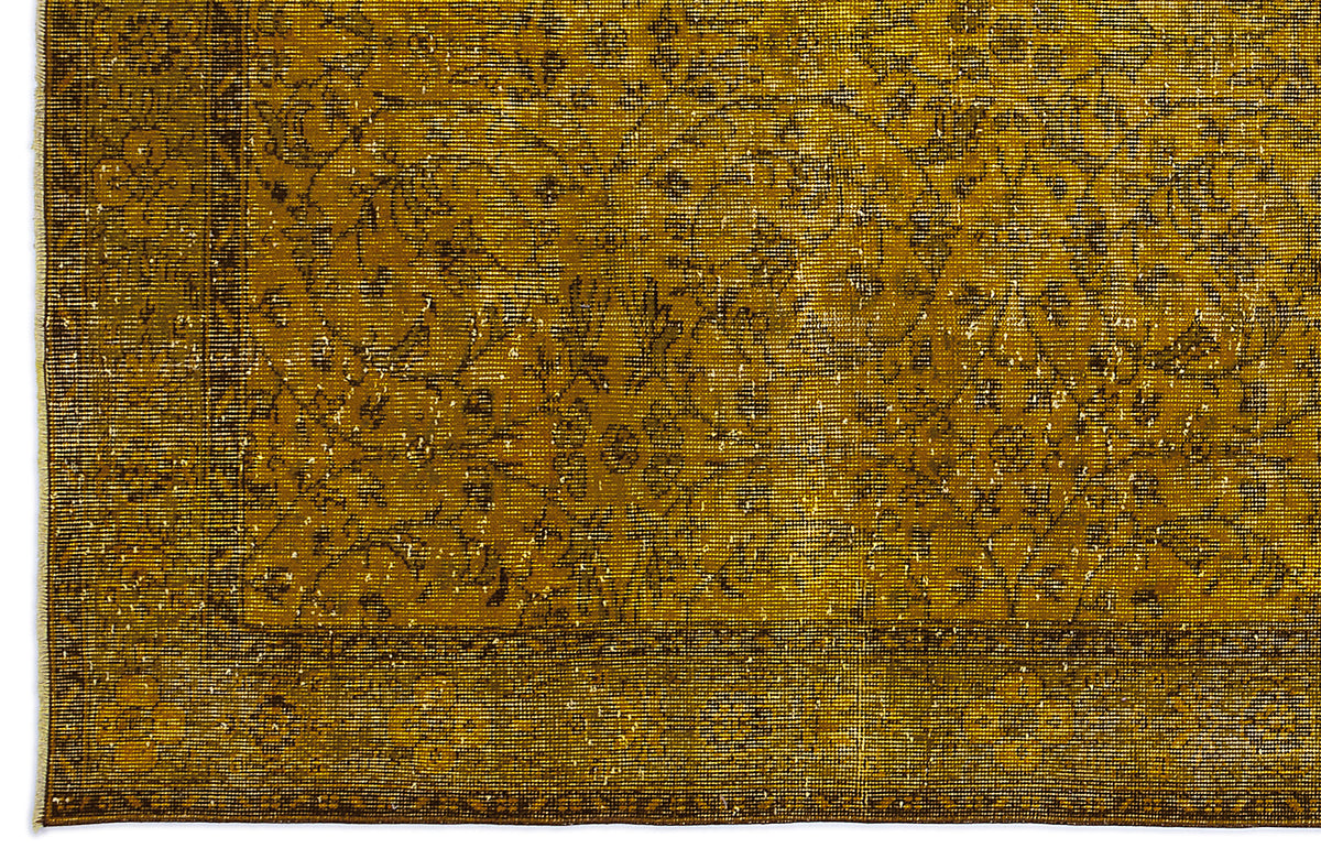 Yellow Over Dyed Vintage Rug 5&#39;6&#39;&#39; x 9&#39;6&#39;&#39; ft 167 x 290 cm