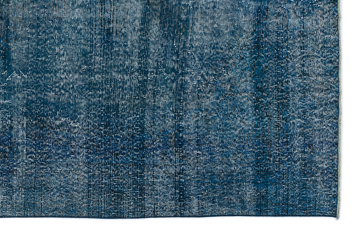 Turquoise  Over Dyed Vintage Rug 6&#39;4&#39;&#39; x 11&#39;1&#39;&#39; ft 193 x 337 cm