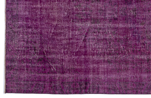 Fuchsia Over Dyed Vintage Rug 5'1'' x 9'4'' ft 155 x 284 cm