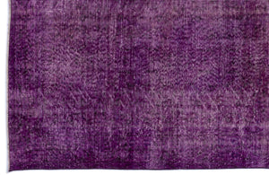 Fuchsia Over Dyed Vintage Rug 5'3'' x 8'8'' ft 161 x 265 cm