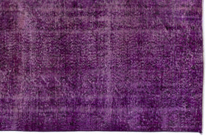 Fuchsia Over Dyed Vintage Rug 5'3'' x 8'8'' ft 161 x 265 cm