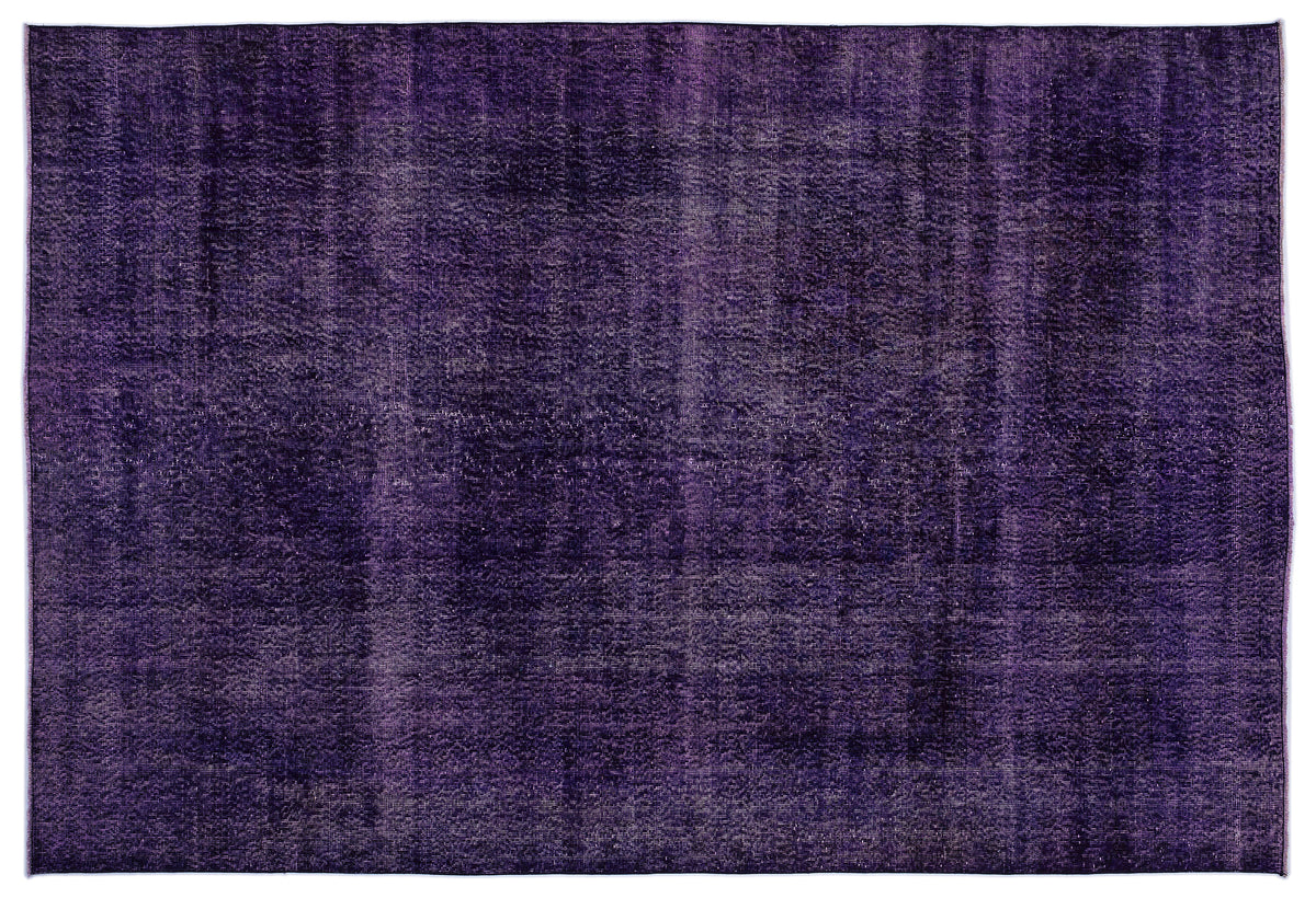 Purple Over Dyed Vintage Rug 6&#39;9&#39;&#39; x 9&#39;11&#39;&#39; ft 206 x 303 cm