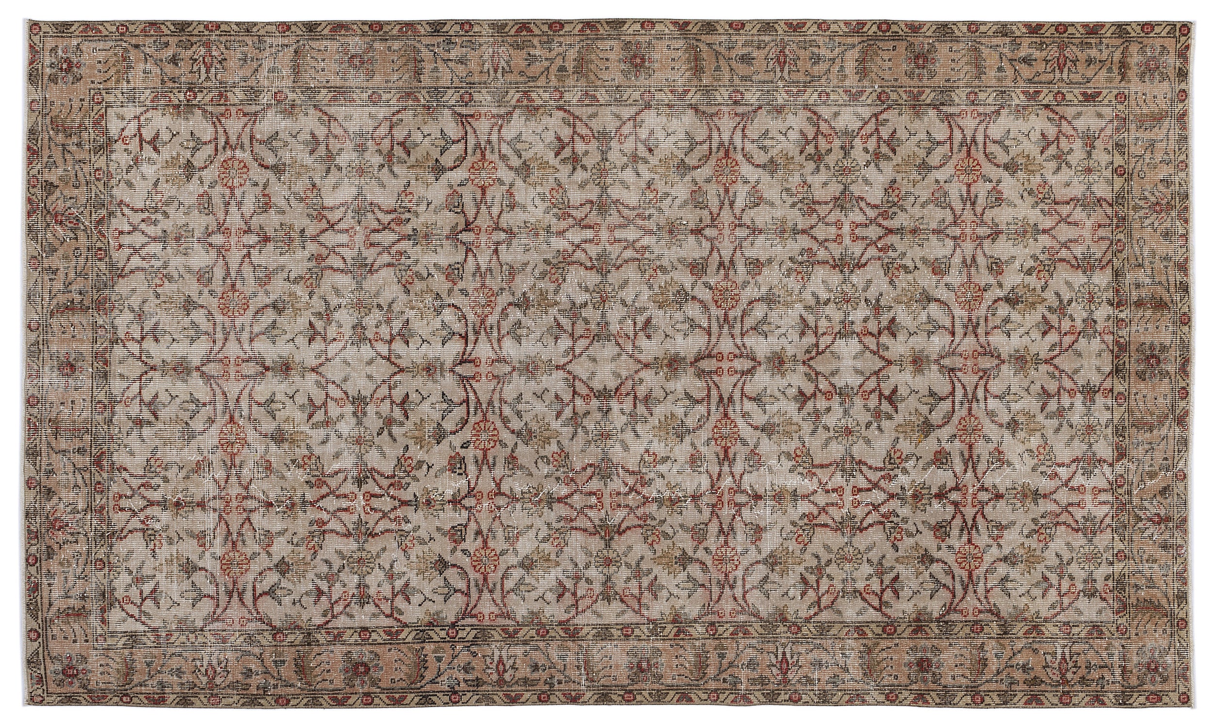 Naturel Over Dyed Vintage Rug 5'5'' x 9'5'' ft 165 x 286 cm