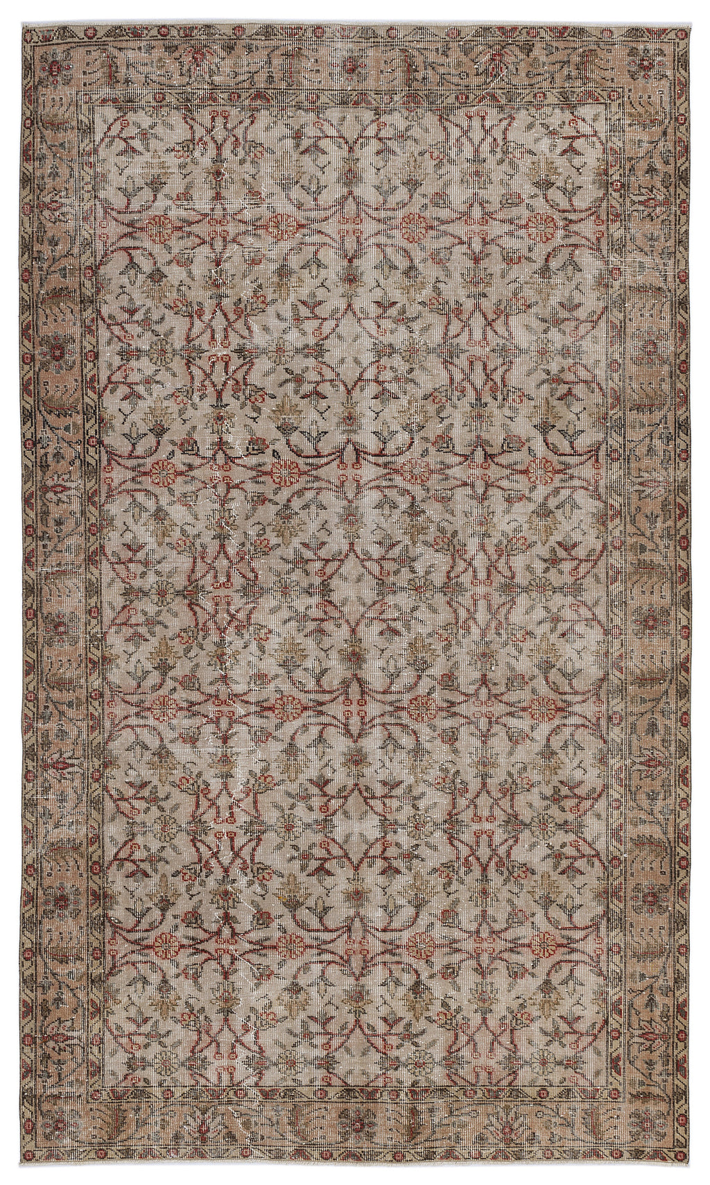 Naturel Over Dyed Vintage Rug 5'5'' x 9'5'' ft 165 x 286 cm