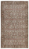 Naturel Over Dyed Vintage Rug 5'5'' x 9'5'' ft 165 x 286 cm
