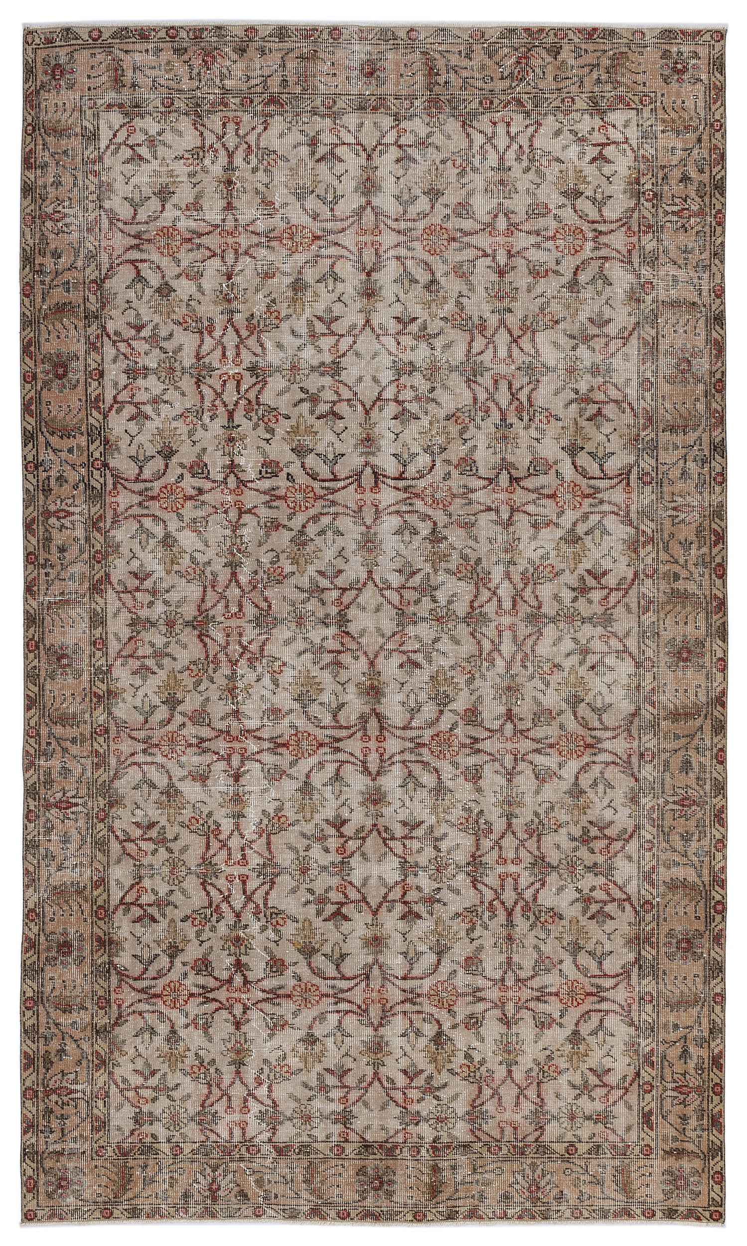 Naturel Over Dyed Vintage Rug 5'5'' x 9'5'' ft 165 x 286 cm