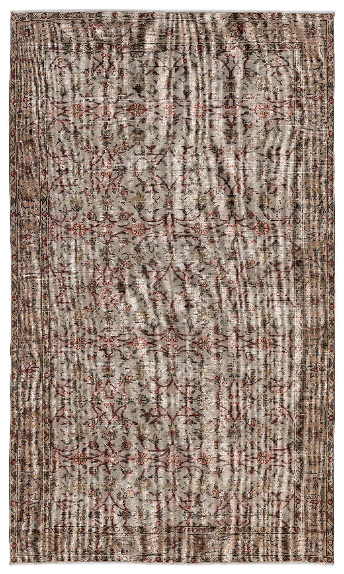 Naturel Over Dyed Vintage Rug 5&#39;5&#39;&#39; x 9&#39;5&#39;&#39; ft 165 x 286 cm