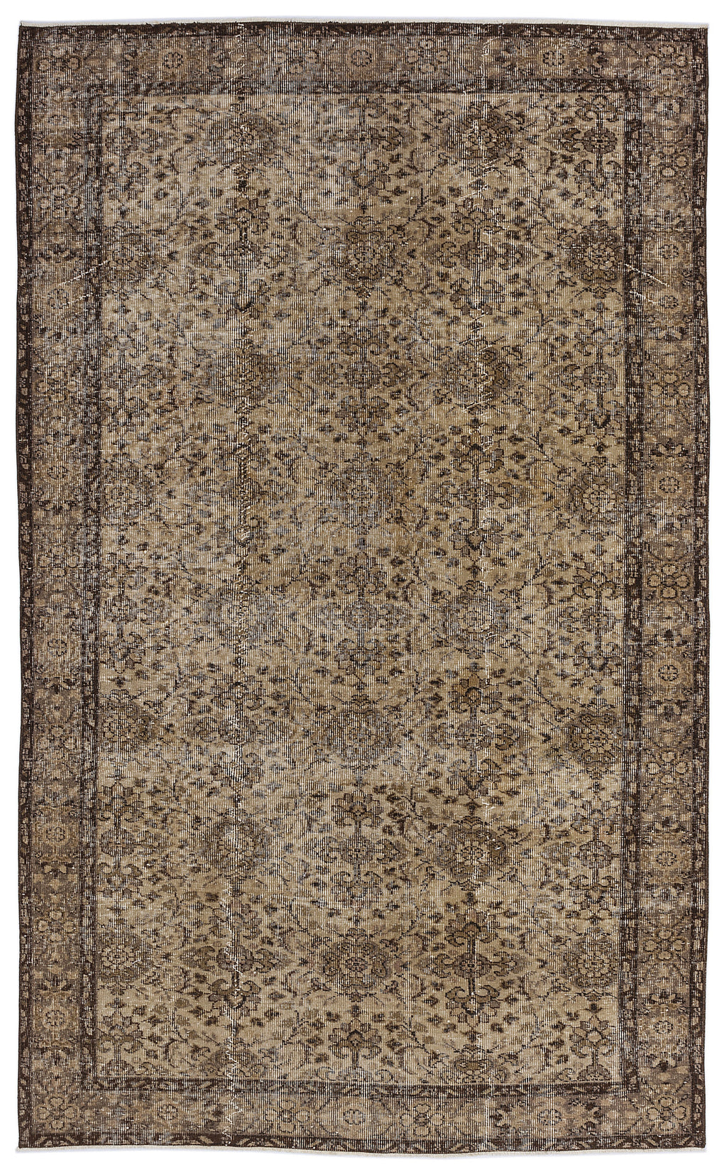 Naturel Over Dyed Vintage Rug 5'5'' x 8'11'' ft 164 x 273 cm