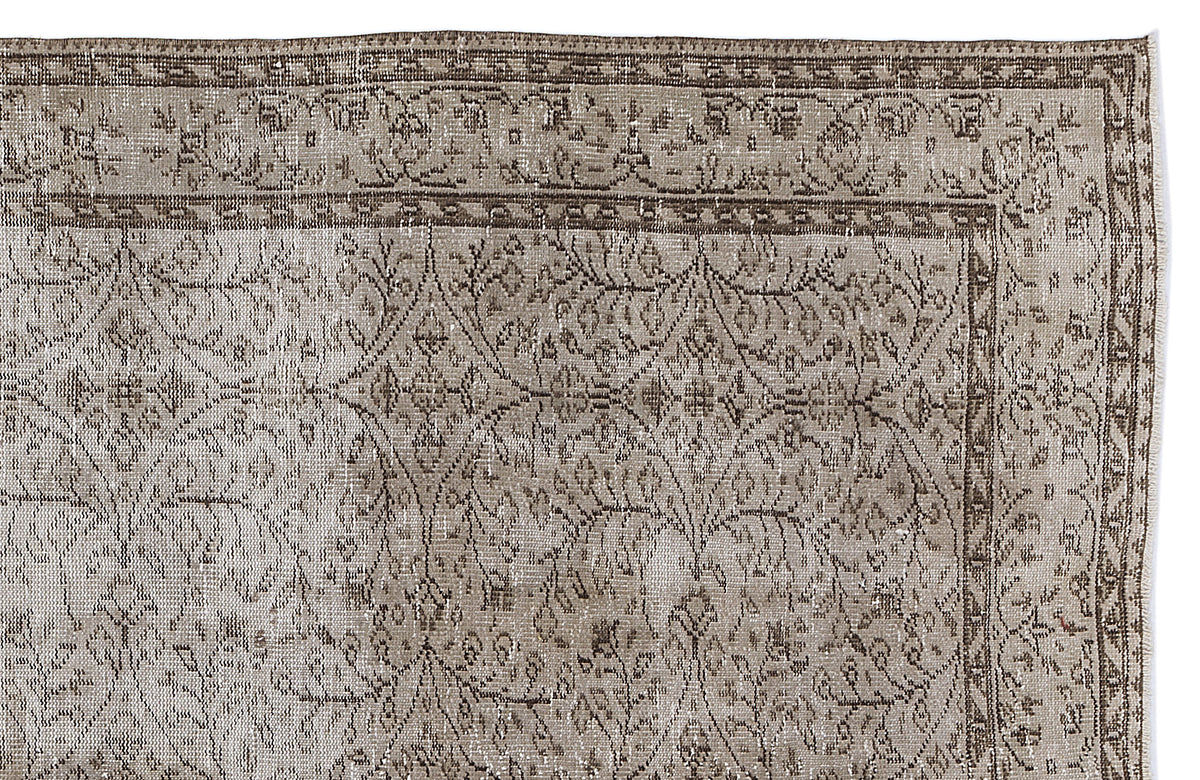 Beige Over Dyed Vintage Rug 5&#39;10&#39;&#39; x 9&#39;2&#39;&#39; ft 177 x 280 cm