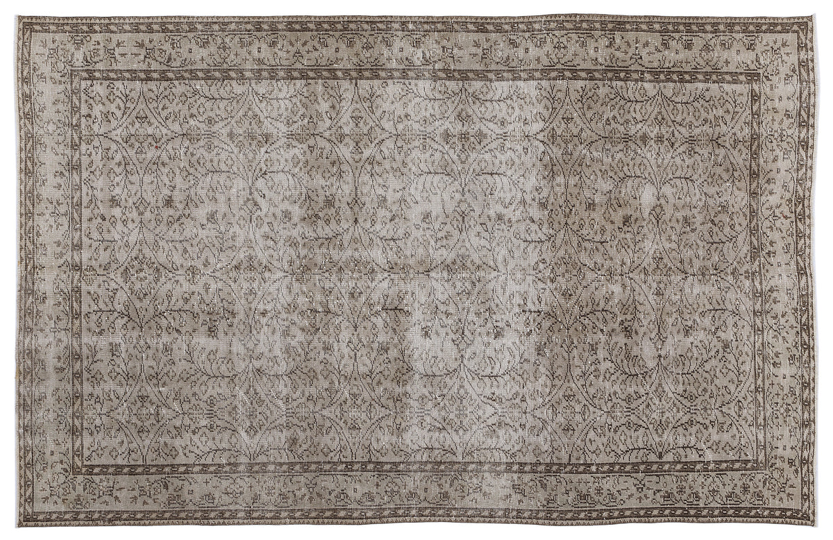 Beige Over Dyed Vintage Rug 5&#39;10&#39;&#39; x 9&#39;2&#39;&#39; ft 177 x 280 cm