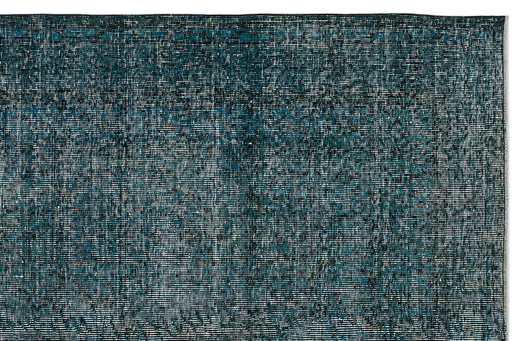 Turquoise  Over Dyed Vintage Rug 5'10'' x 9'1'' ft 177 x 276 cm
