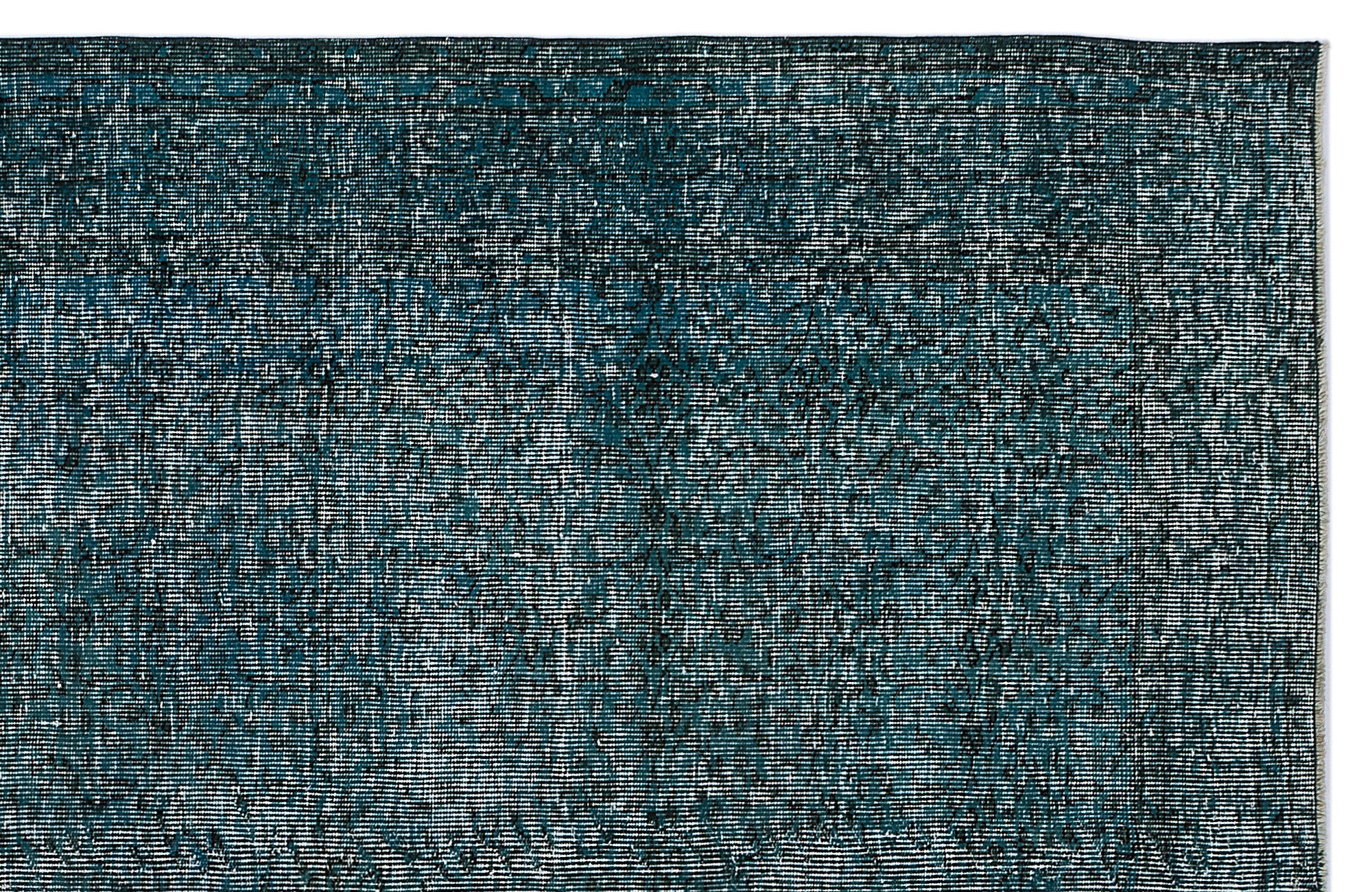 Turquoise  Over Dyed Vintage Rug 5'10'' x 9'1'' ft 177 x 276 cm