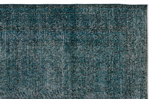 Turquoise  Over Dyed Vintage Rug 5'10'' x 9'1'' ft 177 x 276 cm