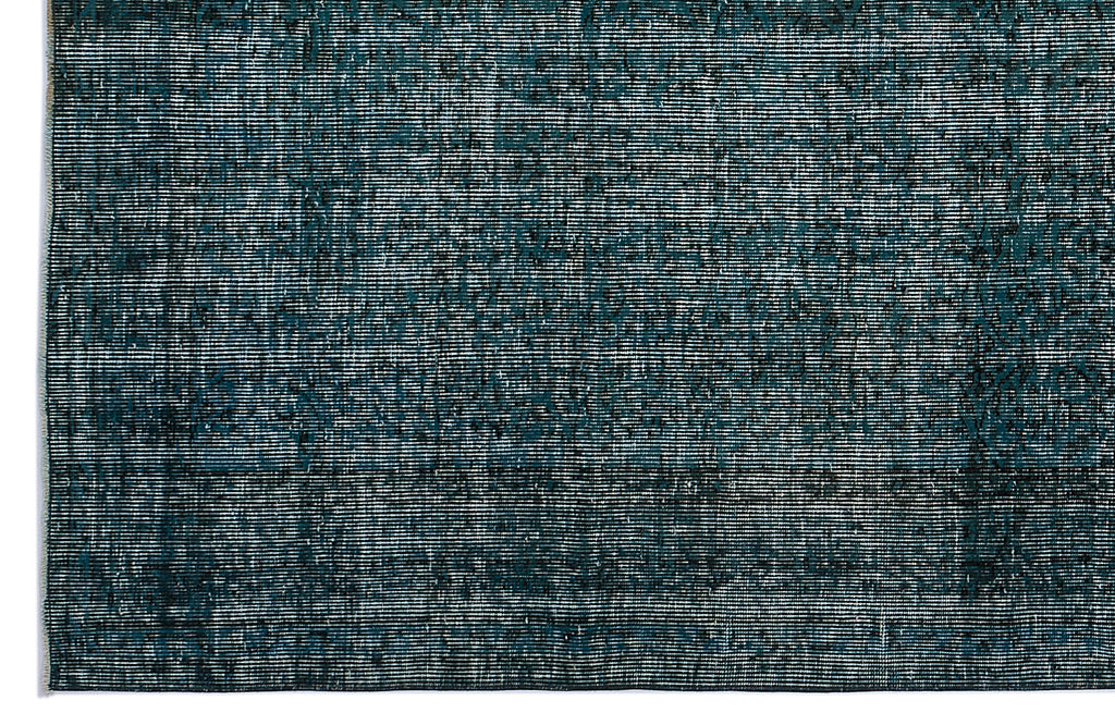 Turquoise  Over Dyed Vintage Rug 5'10'' x 9'1'' ft 177 x 276 cm