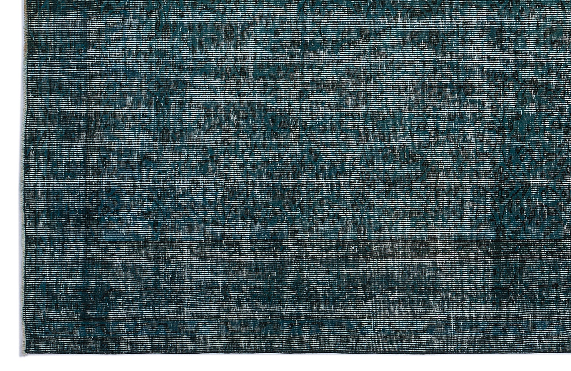 Turquoise  Over Dyed Vintage Rug 5'10'' x 9'1'' ft 177 x 276 cm