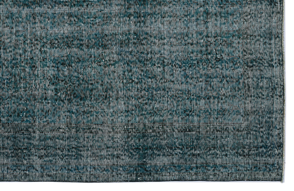 Turquoise  Over Dyed Vintage Rug 5'10'' x 9'1'' ft 177 x 276 cm