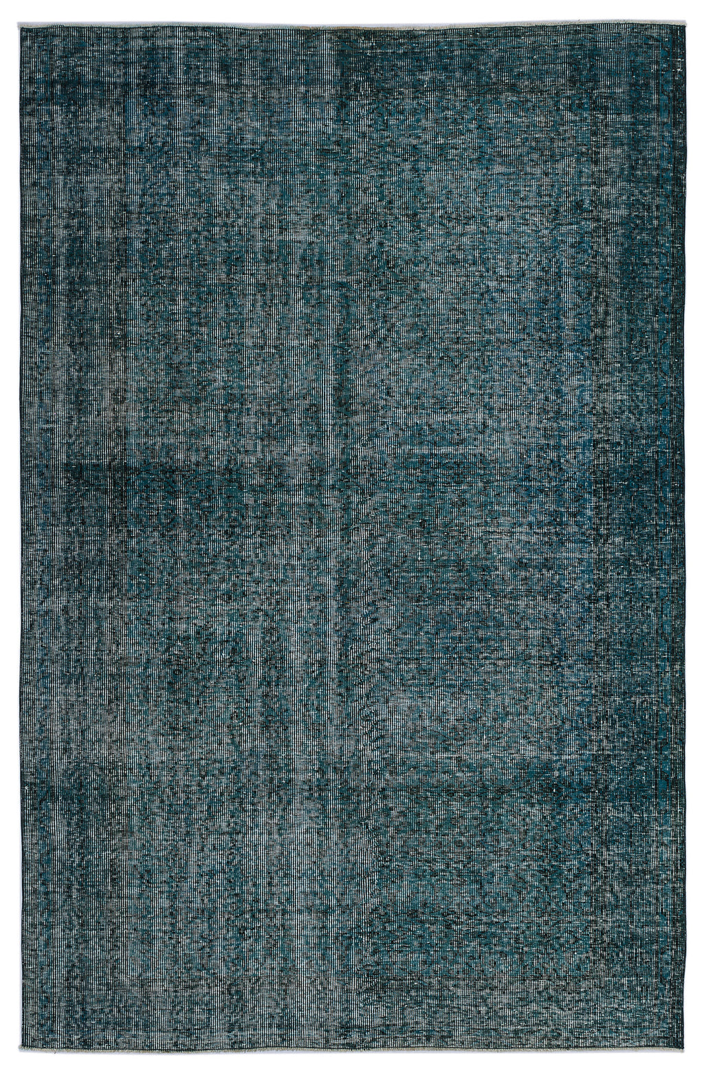 Turquoise  Over Dyed Vintage Rug 5'10'' x 9'1'' ft 177 x 276 cm