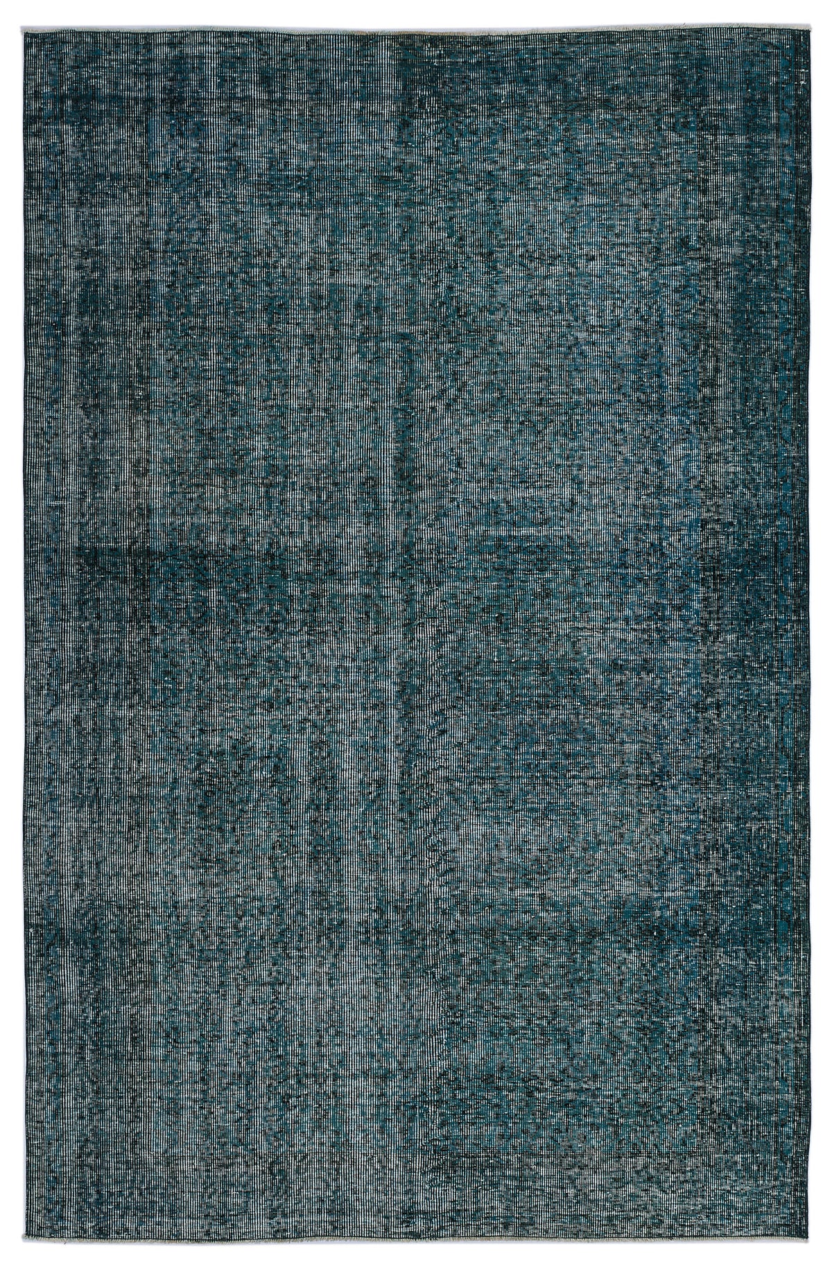 Turquoise  Over Dyed Vintage Rug 5&#39;10&#39;&#39; x 9&#39;1&#39;&#39; ft 177 x 276 cm