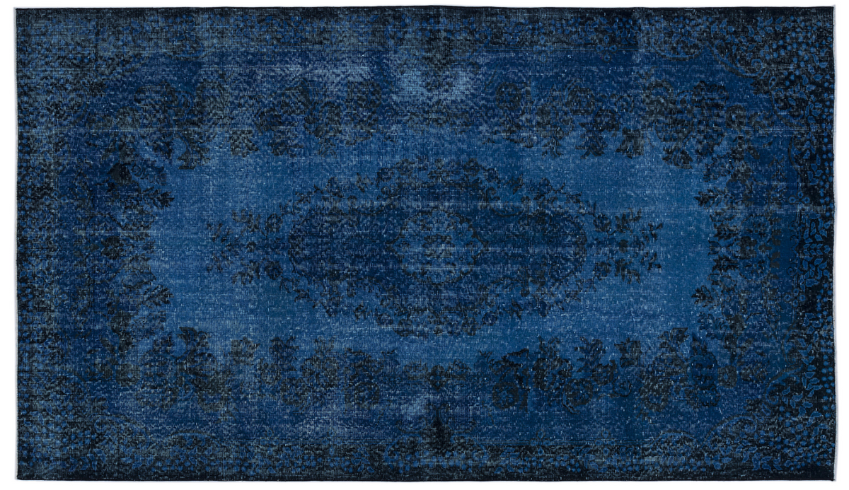 Traditional Design Turquoise Over Dyed Vintage Rug 5&#39;9&#39;&#39; x 9&#39;10&#39;&#39; ft 174 x 300 cm