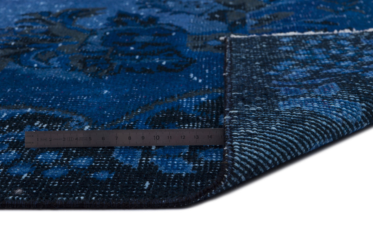 Turquoise  Over Dyed Vintage Rug 5&#39;9&#39;&#39; x 9&#39;10&#39;&#39; ft 174 x 300 cm