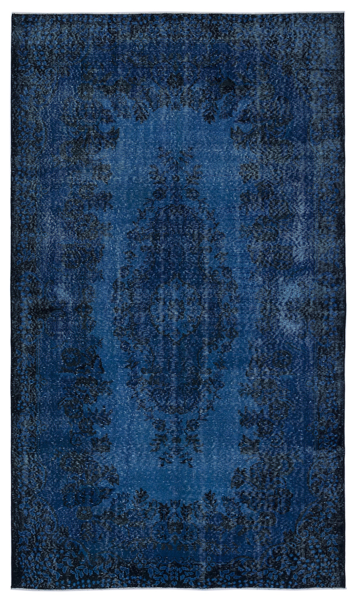 Turquoise  Over Dyed Vintage Rug 5&#39;9&#39;&#39; x 9&#39;10&#39;&#39; ft 174 x 300 cm