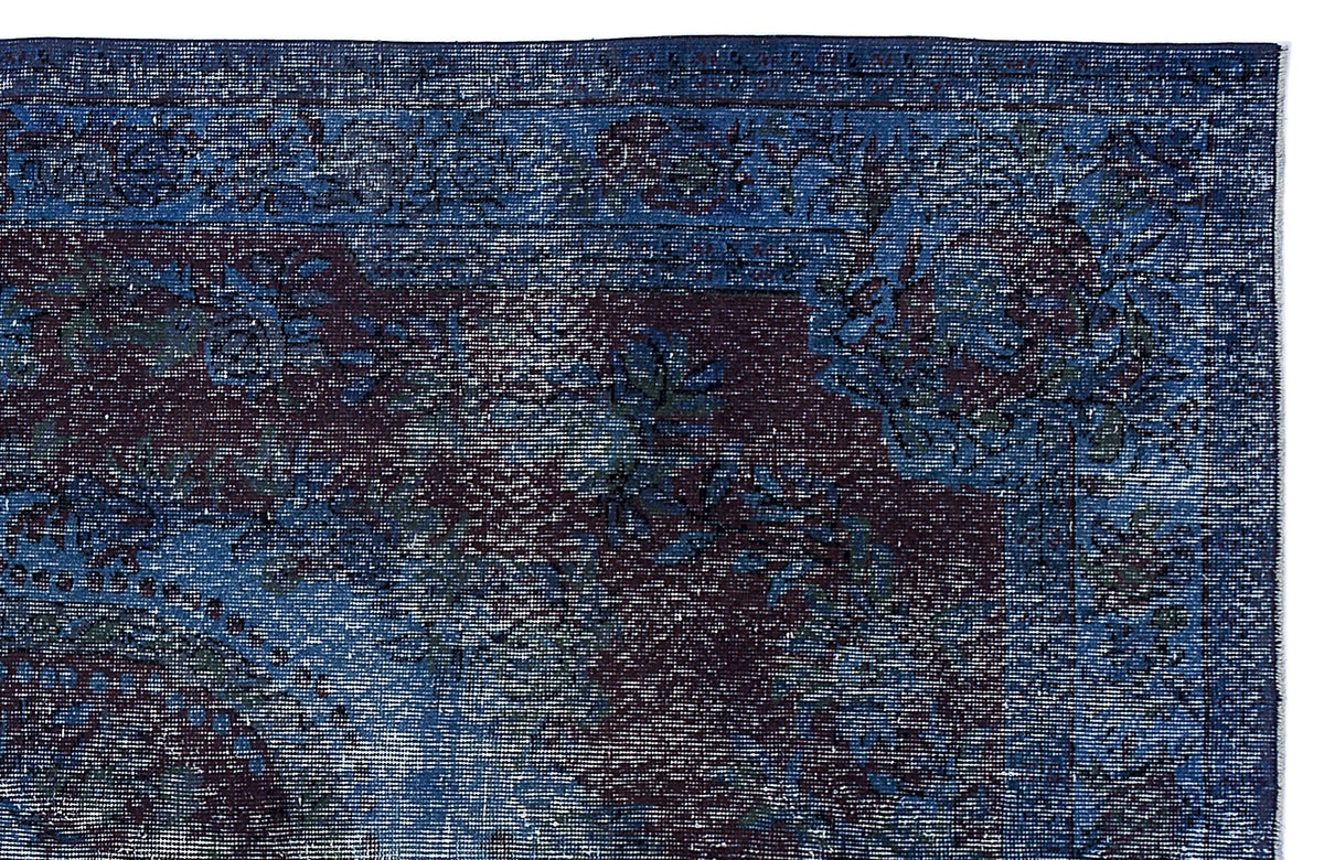 Turquoise  Over Dyed Vintage Rug 5&#39;11&#39;&#39; x 9&#39;5&#39;&#39; ft 181 x 288 cm