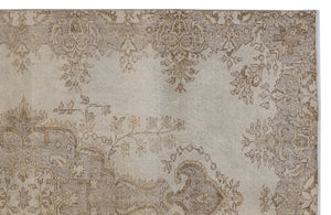 Beige Over Dyed Vintage Rug 5'7'' x 8'6'' ft 170 x 258 cm