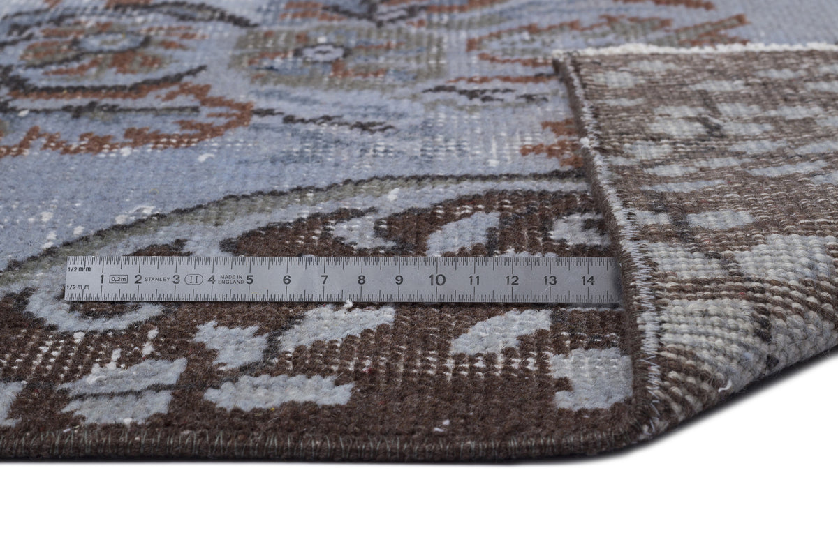 Blue Over Dyed Vintage Rug 5&#39;7&#39;&#39; x 9&#39;12&#39;&#39; ft 170 x 304 cm
